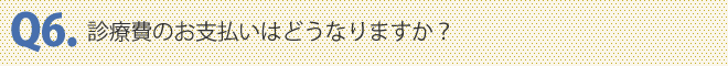 診療費のお支払いはどうなりますか？